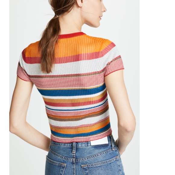 Rag & Bone Katie Metallic Stripe Tee - Picture 4 of 7